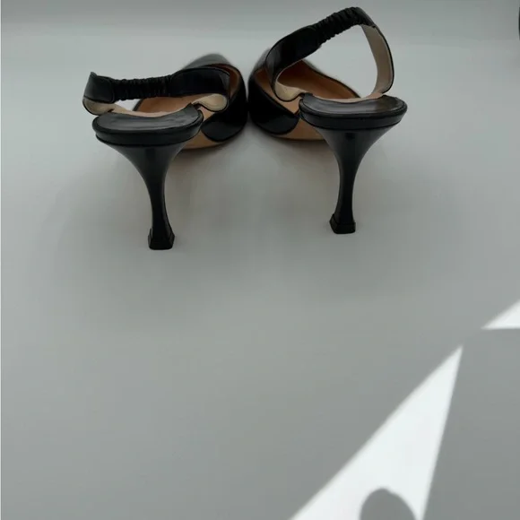 Manolo Blahnik Black Slingback Leather Heels Size 36 - Picture 3 of 4